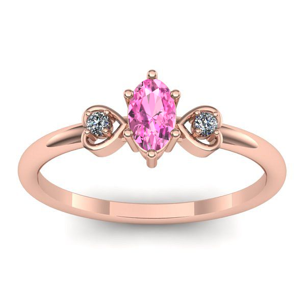 Inel cu safir roz oval