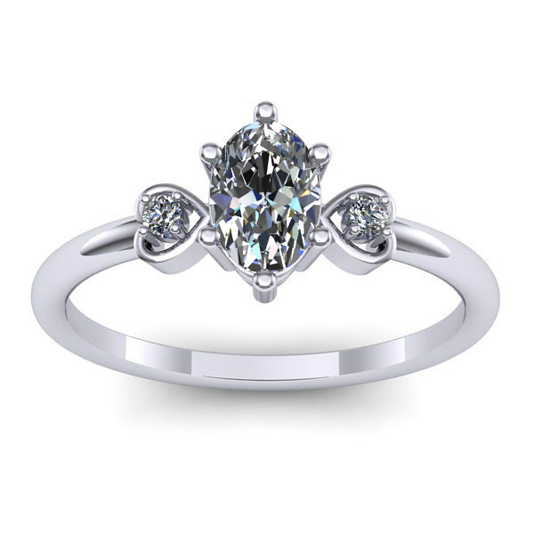 Inel logodna cu safir alb oval