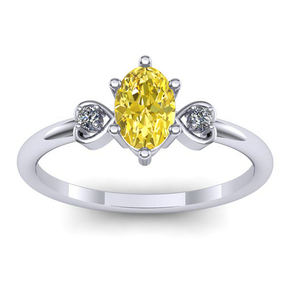 Inel de logodna cu safir galben oval