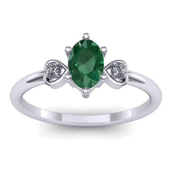 Inel de logodna cu smarald oval