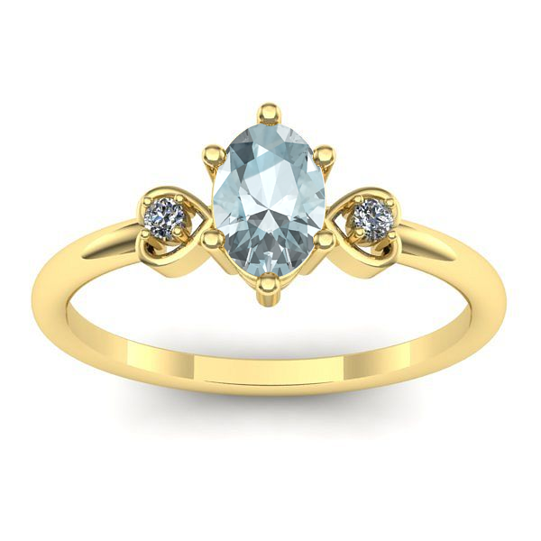 Inel cu aquamarin oval
