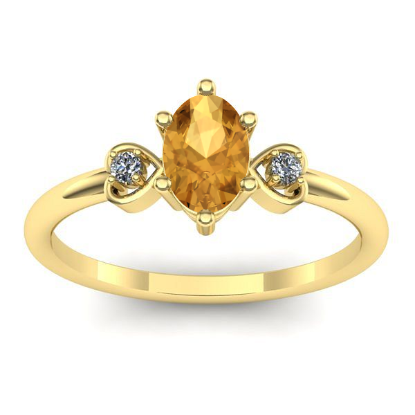 Inel logodna cu citrin oval