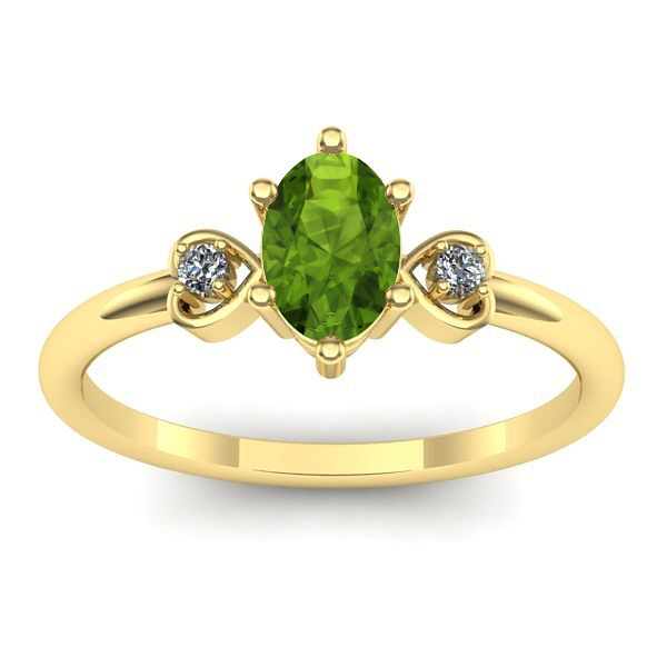 Inel cu peridot oval