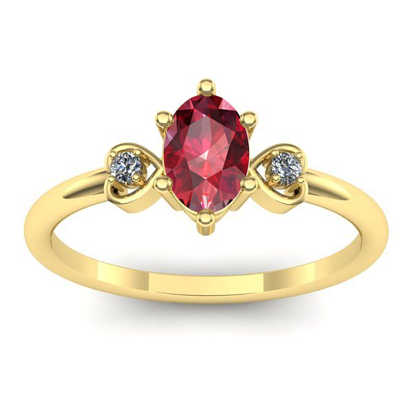 Inel de logodna cu rubin oval