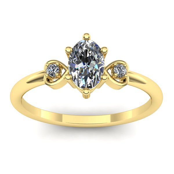 Inel de logodna cu safir alb oval