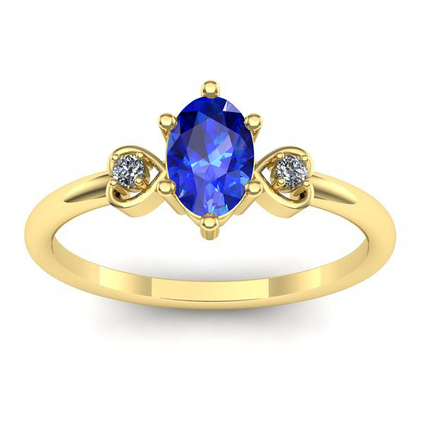 Inel logodna cu safir oval