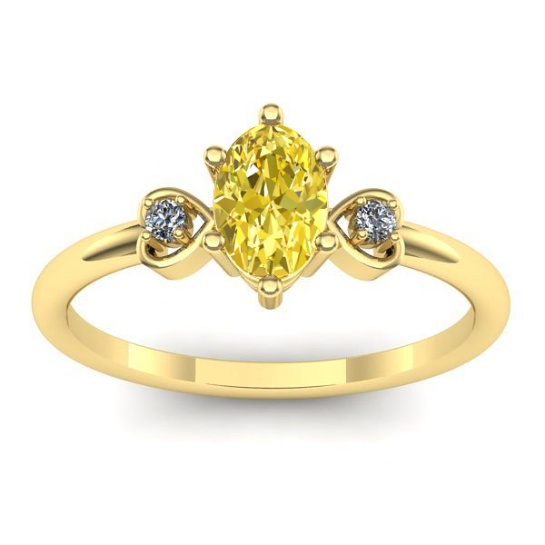 Inel de logodna cu safir galben oval