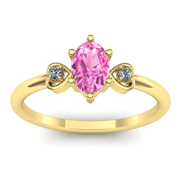 Inel cu safir roz oval