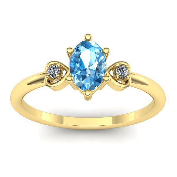 Inel de logodna cu topaz blue oval