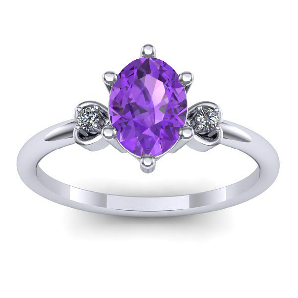 Inel logodna cu ametist oval