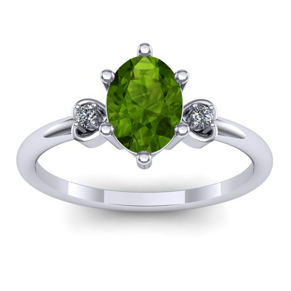 Inel de logodna cu peridot oval