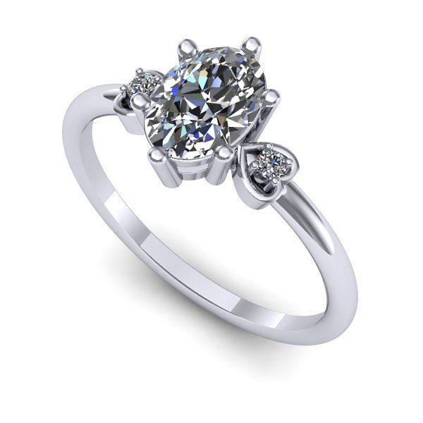 Inel de logodna din aur alb cu diamant de laborator