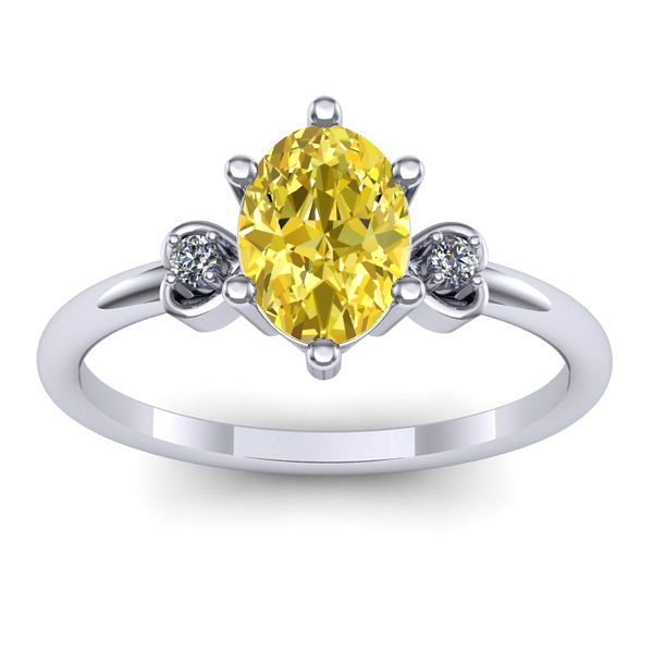 Inel logodna cu safir galben oval