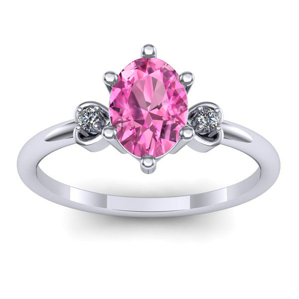 Inel cu safir roz oval