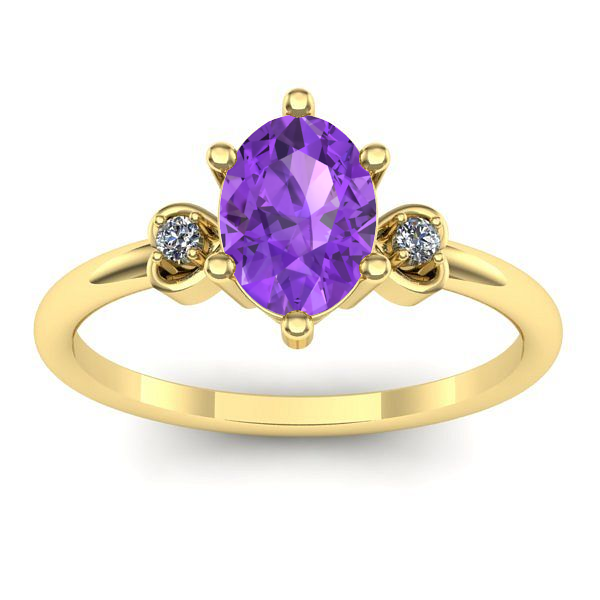 Inel logodna cu ametist oval