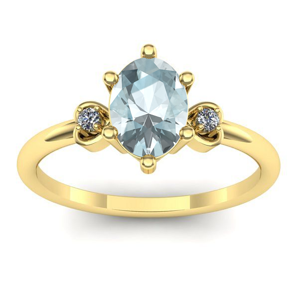 Inel cu aquamarin oval