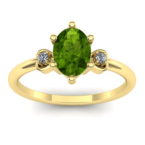 Inel de logodna cu peridot oval