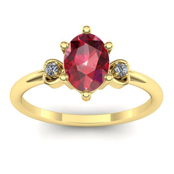 Inel logodna cu rubin oval