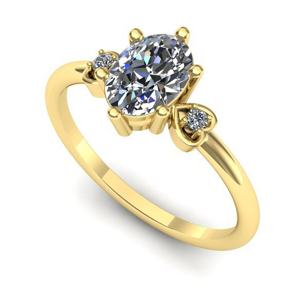 Inel logodna din aur galben cu diamant de laborator