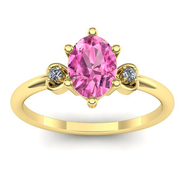 Inel de logodna cu safir roz oval