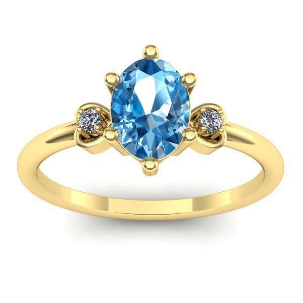 Inel logodna cu topaz blue oval
