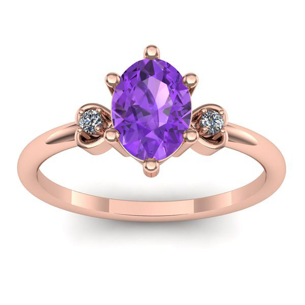 Inel logodna cu ametist oval