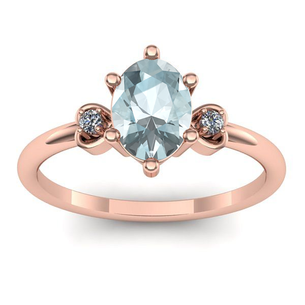 Inel de logodna cu aquamarin oval
