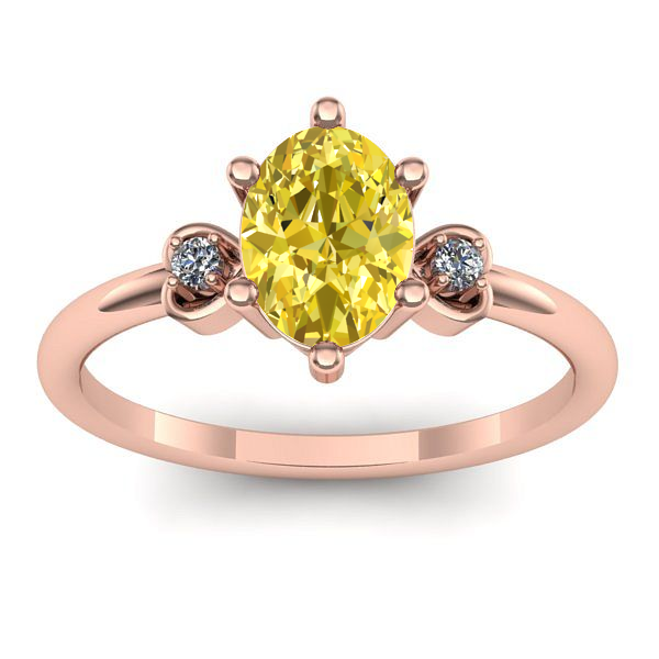 Inel logodna cu safir galben oval
