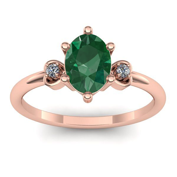 Inel logodna cu smarald oval