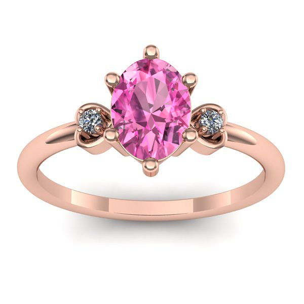 Inel de logodna cu safir roz oval