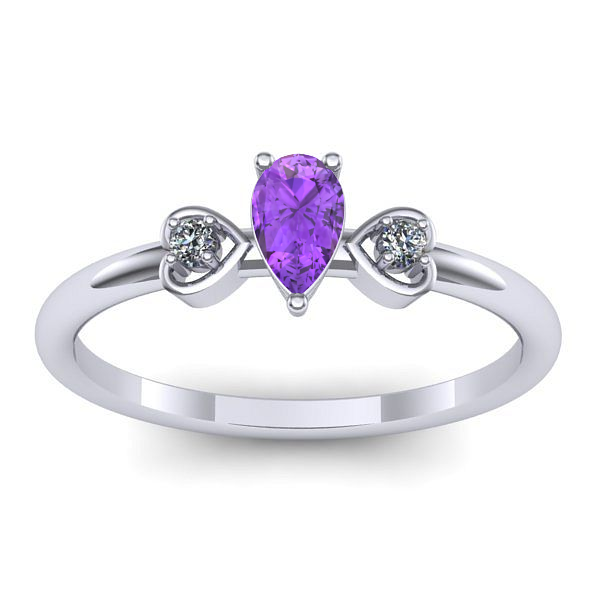 Inel de logodna cu ametist lacrima