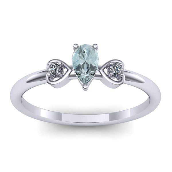 Inel cu aquamarin lacrima