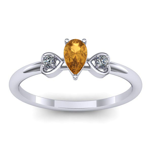 Inel cu citrin lacrima