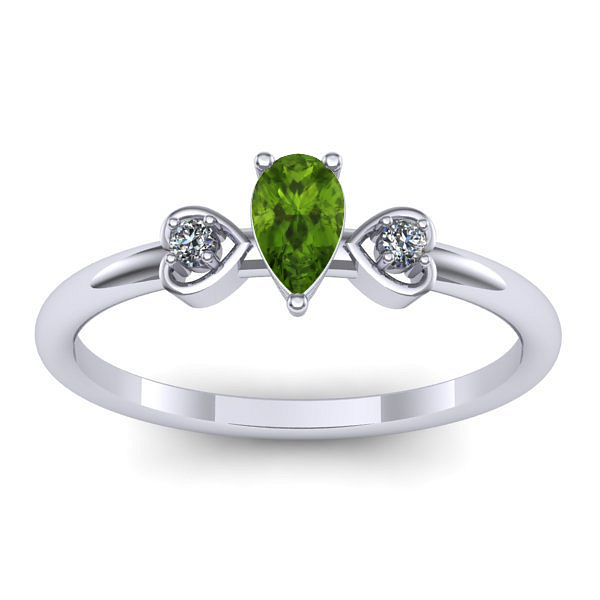 Inel cu peridot lacrima