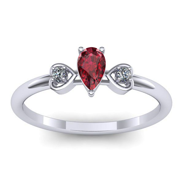Inel de logodna cu rubin lacrima