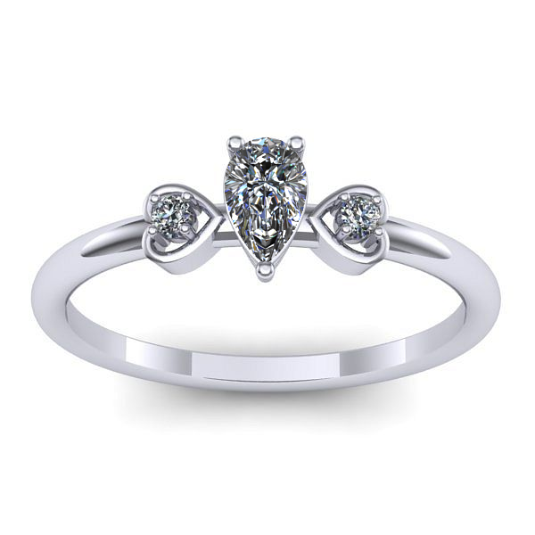 Inel logodna cu safir alb lacrima