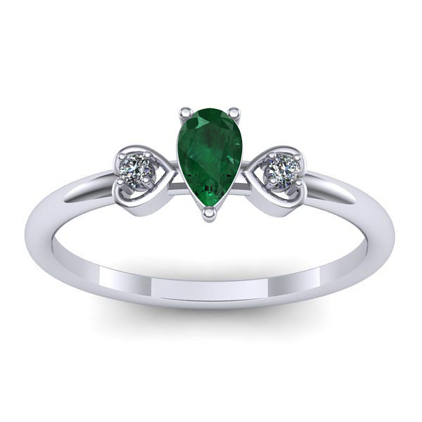 Inel cu smarald lacrima