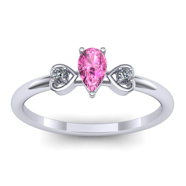 Inel de logodna cu safir roz lacrima