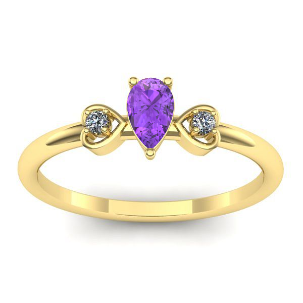 Inel de logodna cu ametist lacrima