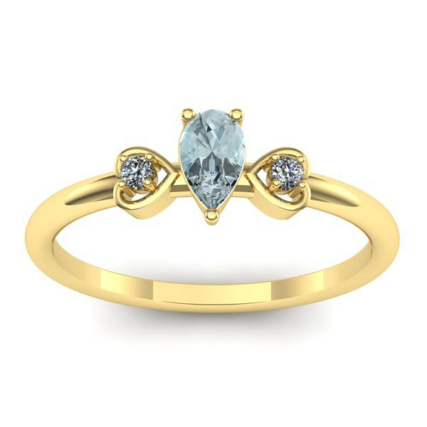 Inel de logodna cu aquamarin lacrima