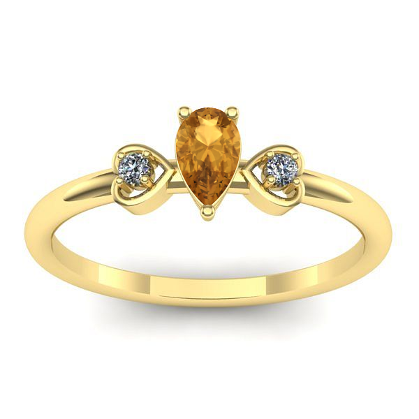 Inel cu citrin lacrima