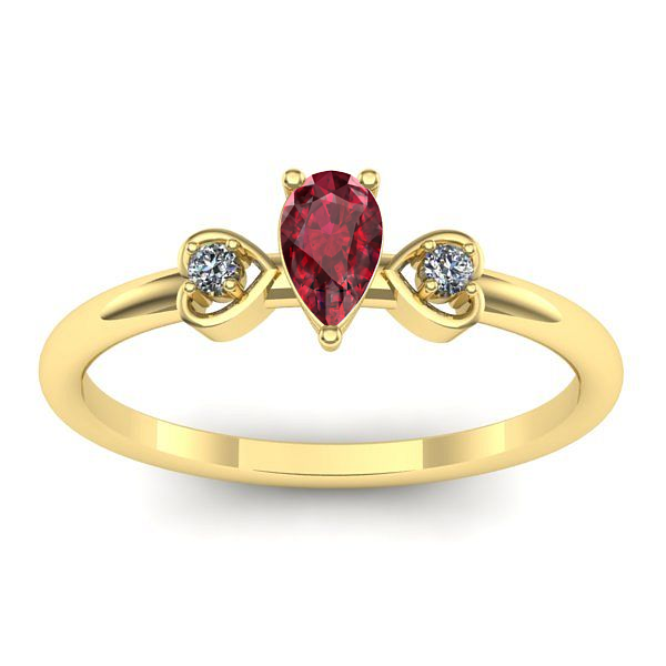 Inel de logodna cu rubin lacrima