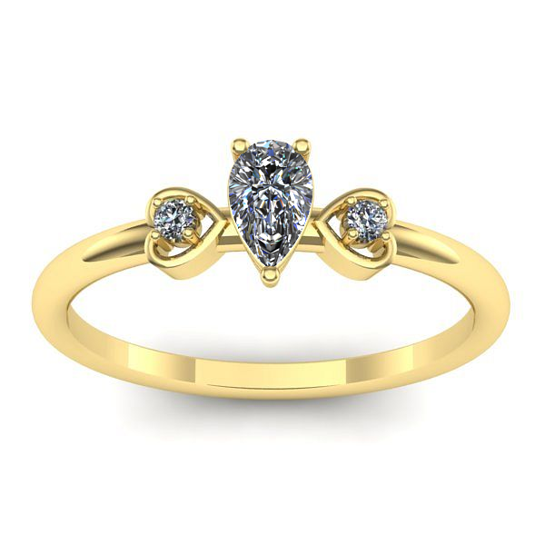 Inel cu safir alb lacrima