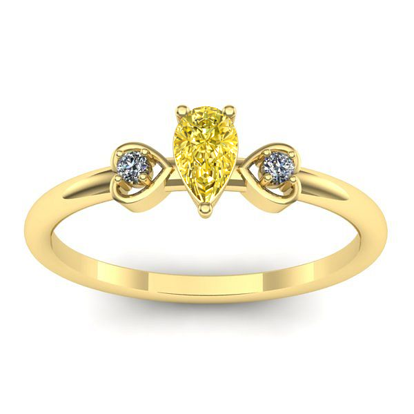 Inel cu safir galben lacrima