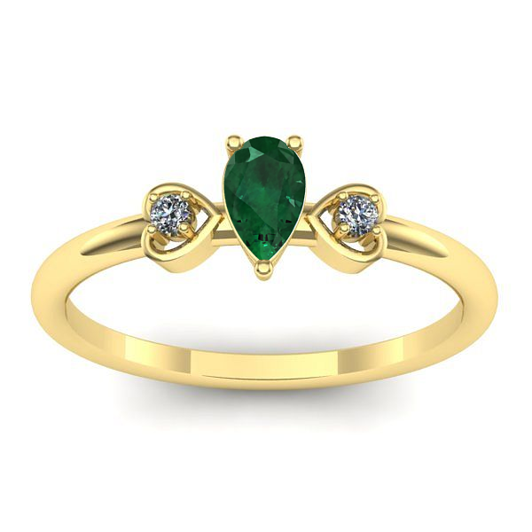 Inel de logodna cu smarald lacrima