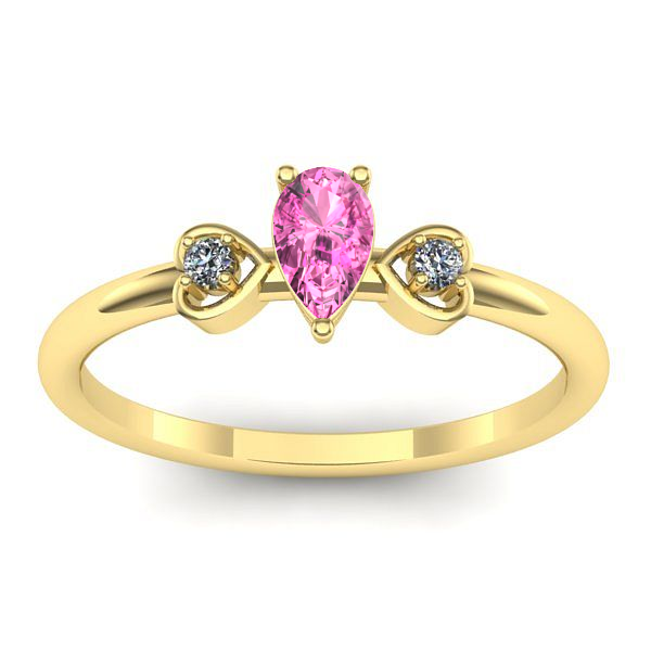 Inel de logodna cu safir roz lacrima