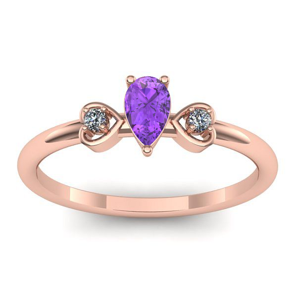 Inel logodna cu ametist lacrima