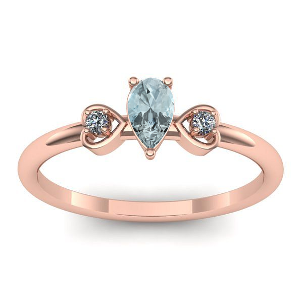Inel de logodna cu aquamarin lacrima