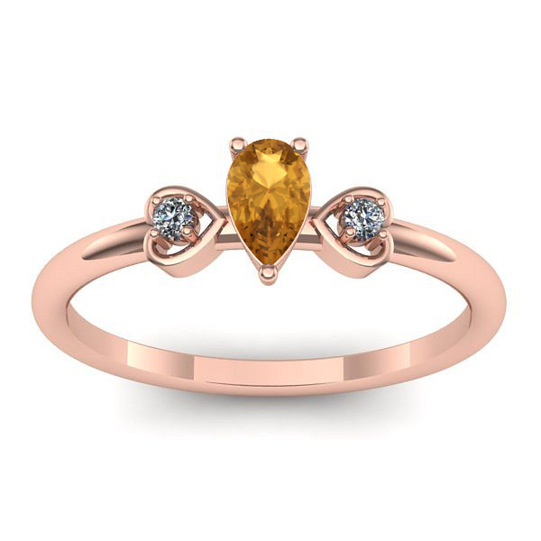 Inel cu citrin lacrima