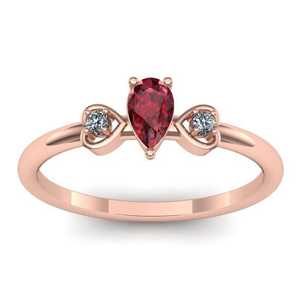 Inel de logodna cu rubin lacrima